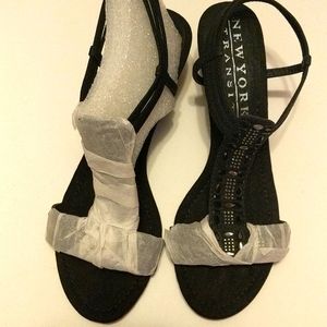 Beautiful Black Sandals with Beading Brand New